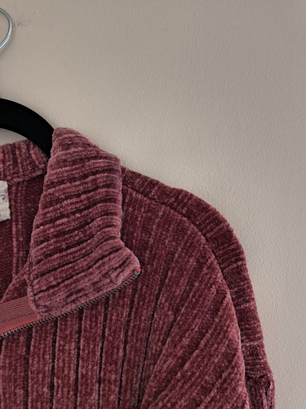 Hippie Rose Deep Pink Quarter Zip Sweater